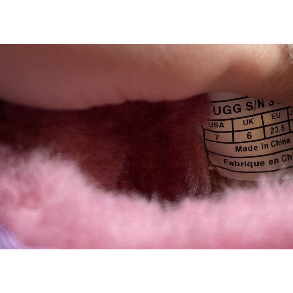 UGG Dried Lavender Multi Classic Patchwork Boot Kids 7 Girls Pink Purple - Picture 6 of 6